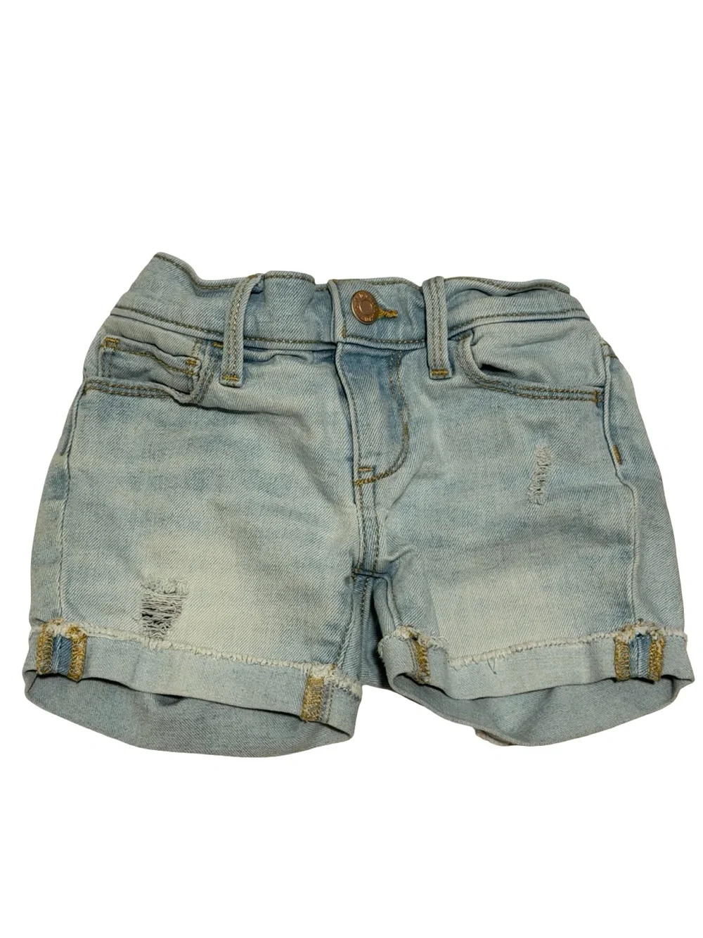 Old Navy Girls Distressed Denim Shorts Light Wash Size 5